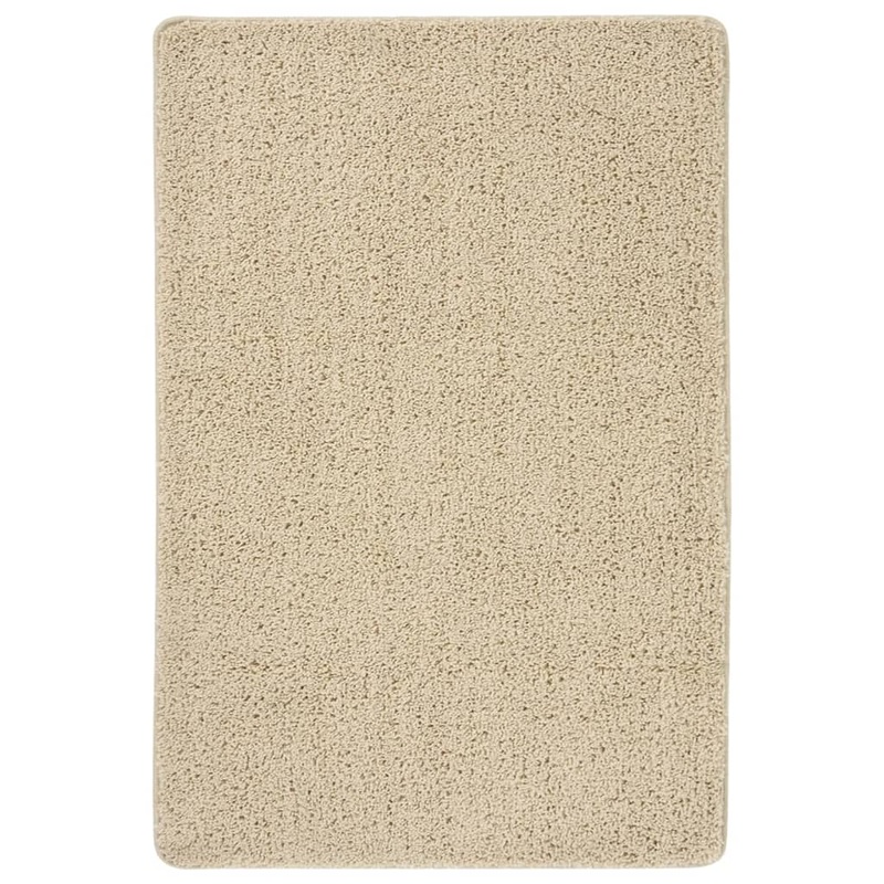 Berkfield Shaggy Rug Cream 140×200 cm Anti Slip