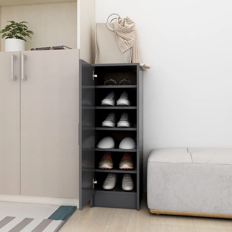 Berkfield Shoe Cabinet Grey 32x35x92 cm Engineered Wood