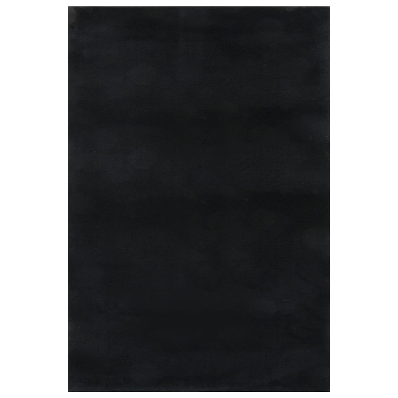 Berkfield Washable Rug Soft Shaggy 160×230 cm Anti Slip Black