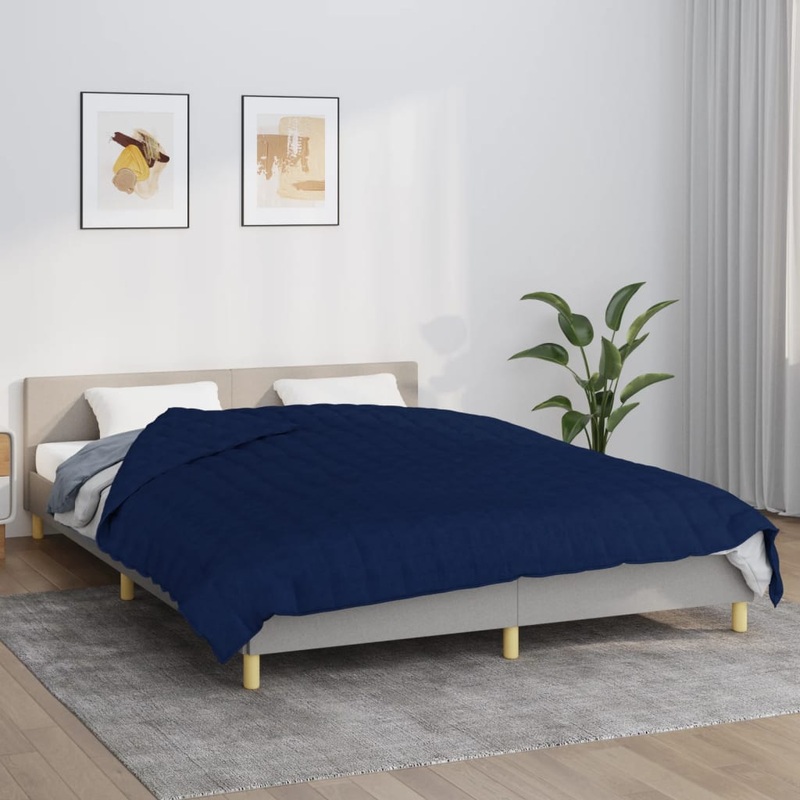 Berkfield Weighted Blanket Blue 220×230 cm King 11 kg Fabric