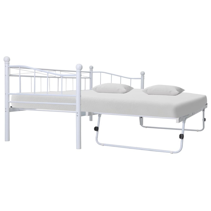 Berkfield Bed Frame White Steel 180×200/90×200 cm 6FT Super King