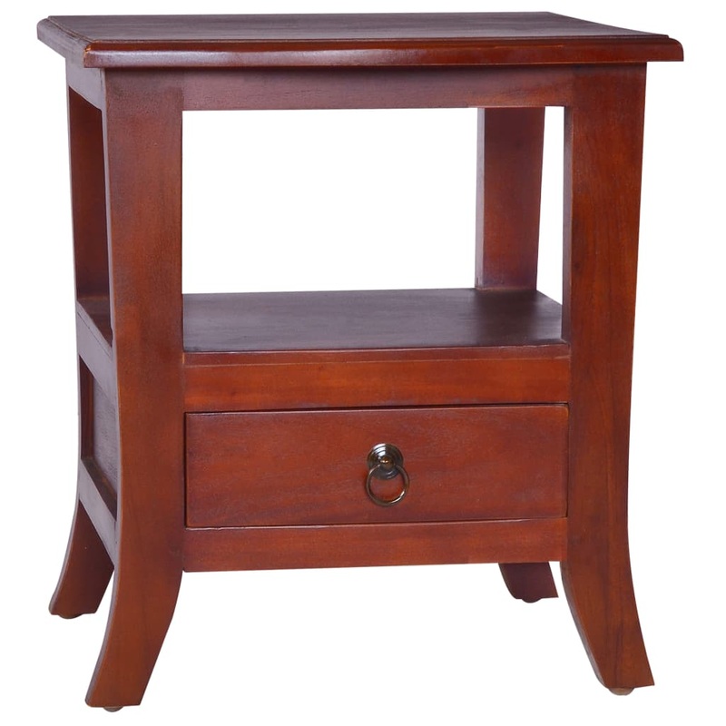 Berkfield Bedside Cabinet Classical Brown Solid Mahogany Wood