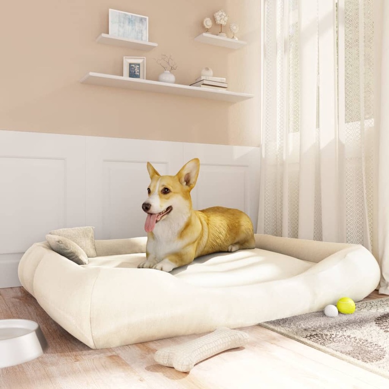 Berkfield Dog Cushion with Pillows Beige 135x110x23 cm Oxford Fabric