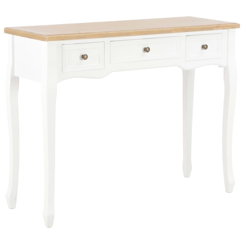 Berkfield Dressing Console Table with 3 Drawers White