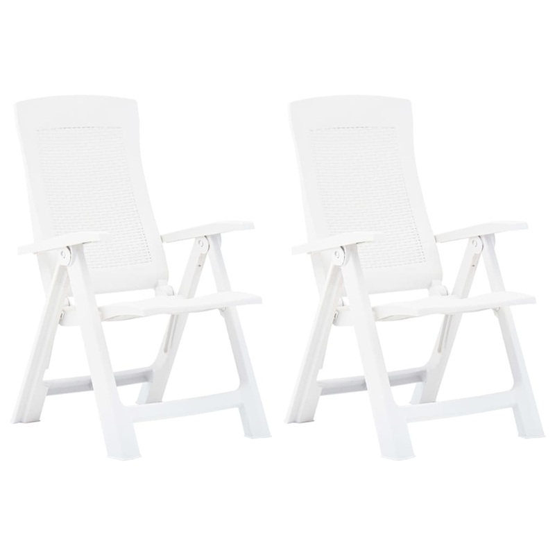 Berkfield Garden Reclining Chairs 2 pcs Plastic White
