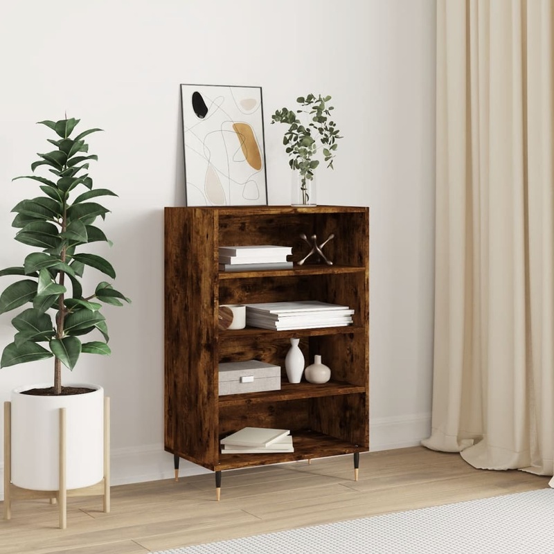 Berkfield Highboard Smoked Oak 57x35x90 cm Engineered Wood