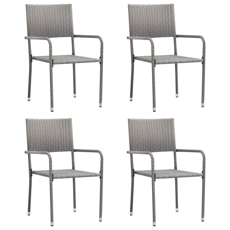Berkfield Outdoor Dining Chairs 4 pcs Poly Rattan Anthracite