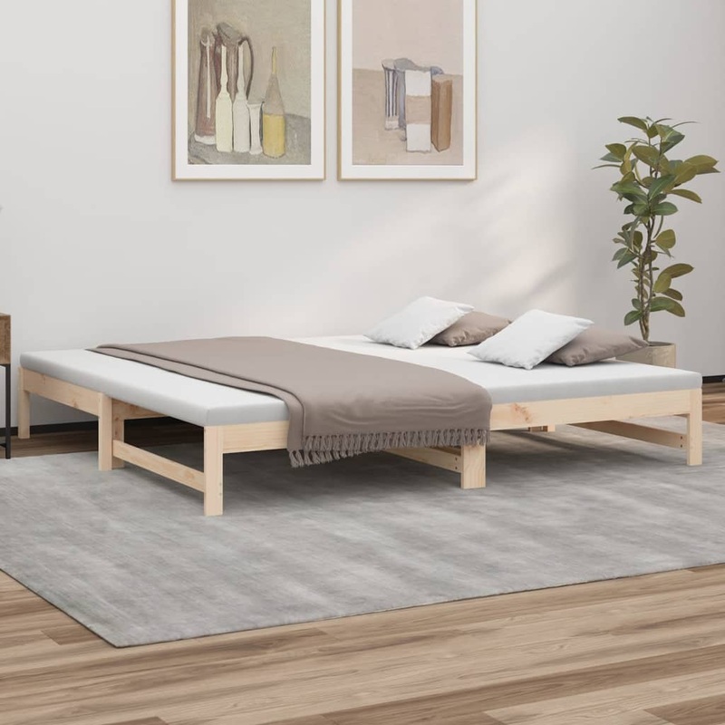 Berkfield Pull-out Day Bed 2x(80×200) cm Solid Wood Pine