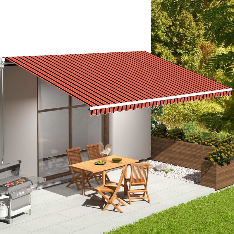 Berkfield Replacement Fabric for Awning Orange and Brown 6×3.5 m