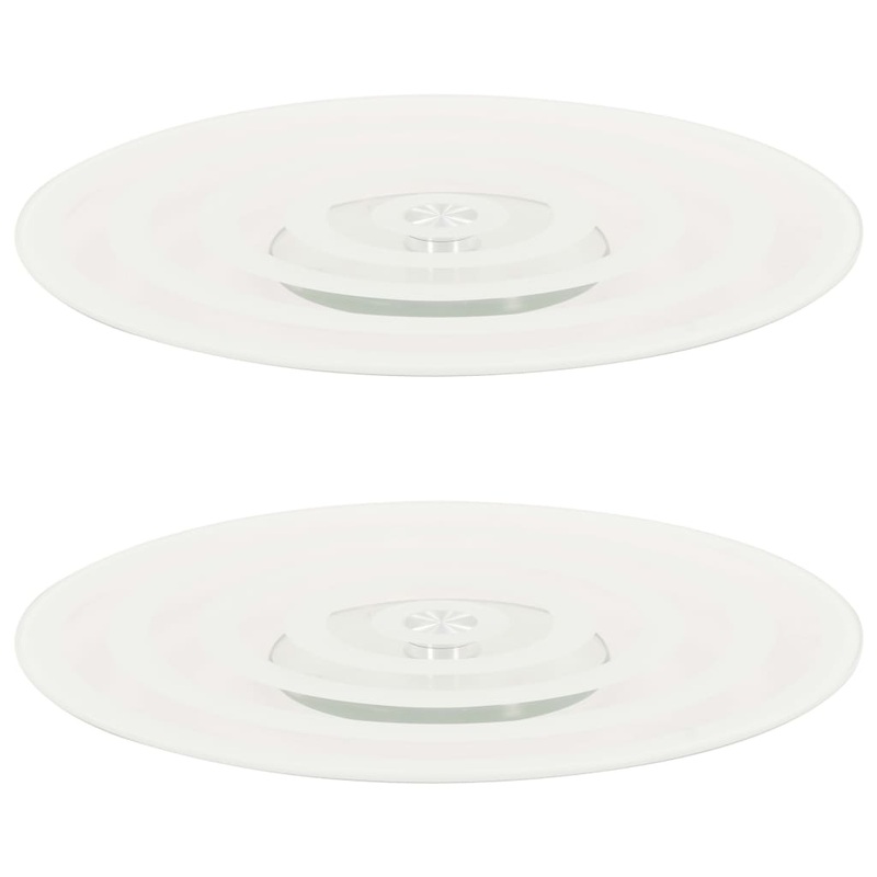 Berkfield Rotating Serving Plates 2 pcs Transparent 30 cm Tempered Glass