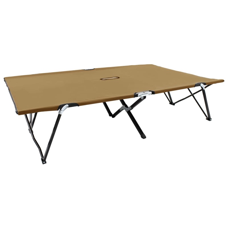 Berkfield Two Person Folding Sun Lounger Taupe Steel