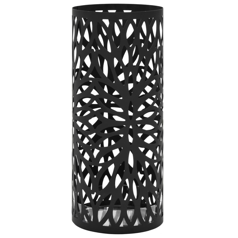 Berkfield Umbrella Stand Leaves Steel Black