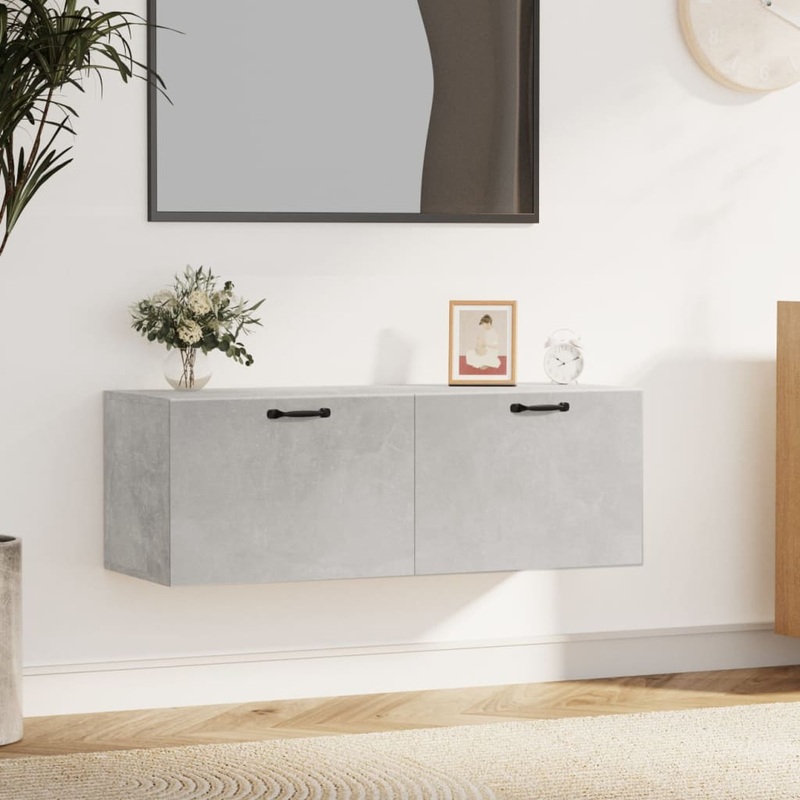 Berkfield Wall Cabinet Concrete Grey 100×36.5×35 cm Engineered Wood