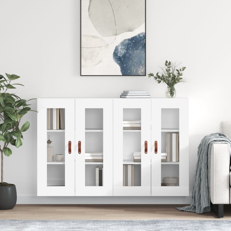 Berkfield Wall Mounted Cabinets 2 pcs White Engineered Wood