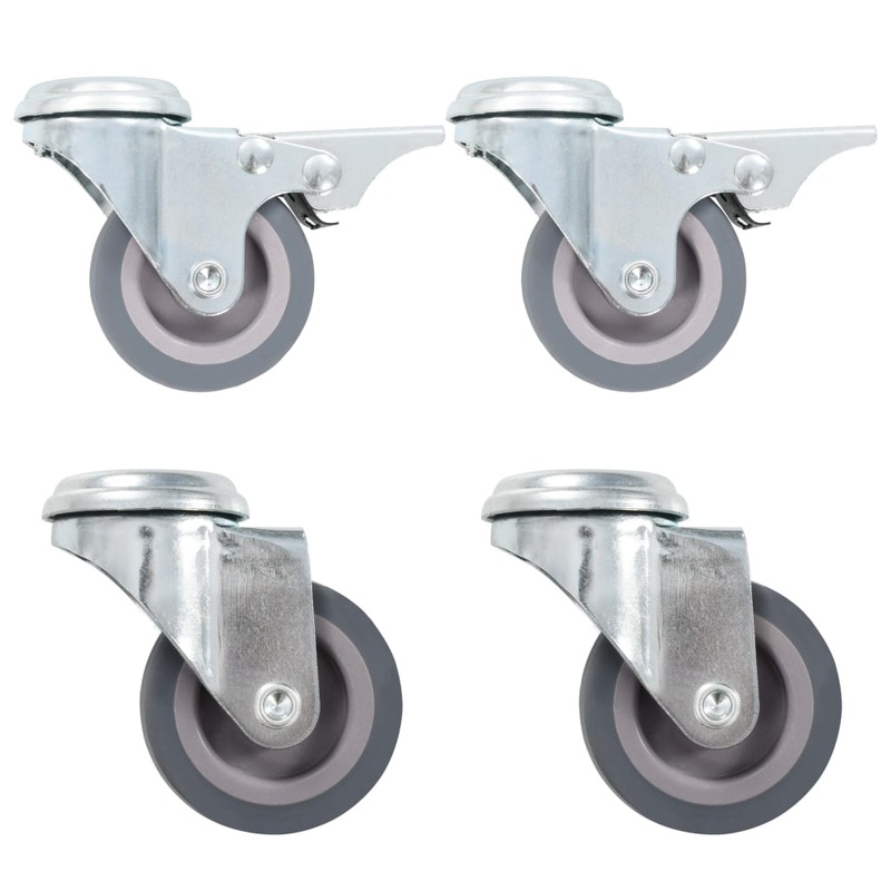 Berkfield 24 pcs Bolt Hole Swivel Casters 50 mm