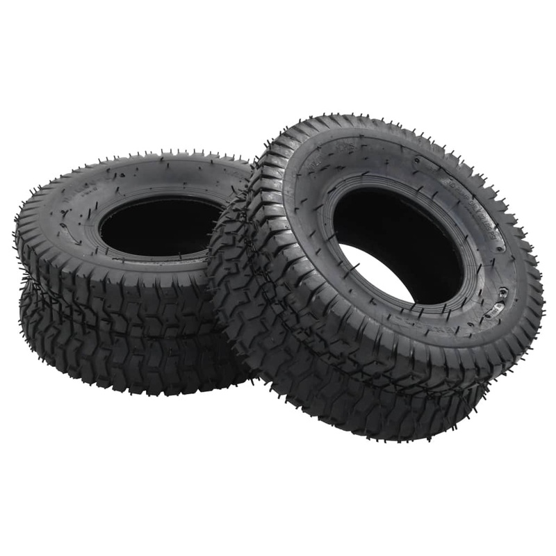 Berkfield 4 Piece Wheelbarrow Tire and Inner Tube Set 15×6.00-6 4PR Rubber