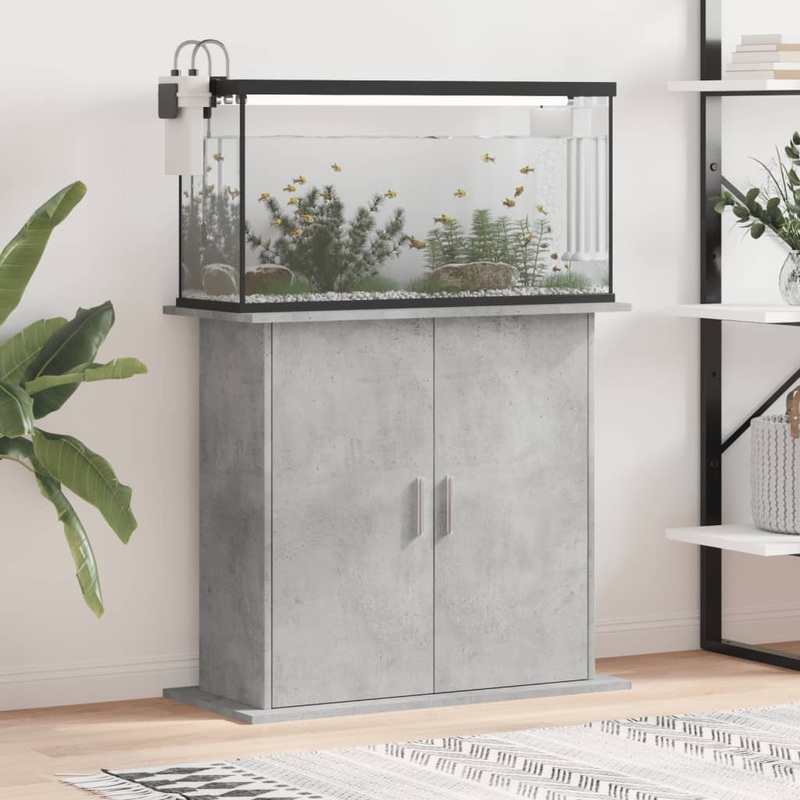 Berkfield Aquarium Stand Concrete Grey 81x36x73 cm Engineered Wood