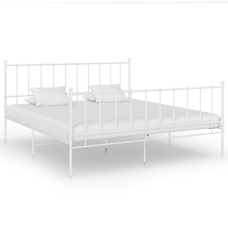 Berkfield Bed Frame White Metal 200×200 cm