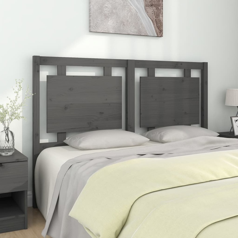 Berkfield Bed Headboard Grey 145.5x4x100 cm Solid Pine Wood