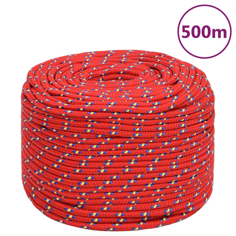 Berkfield Boat Rope Red 10 mm 500 m Polypropylene