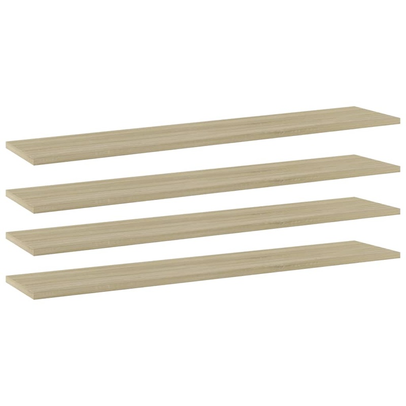 Berkfield Bookshelf Boards 4 pcs Sonoma Oak 100x20x1.5 cm Engineered Wood