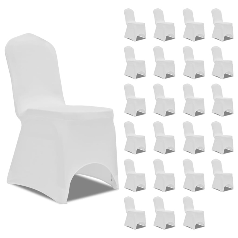 Berkfield Chair Cover Stretch White 24 pcs