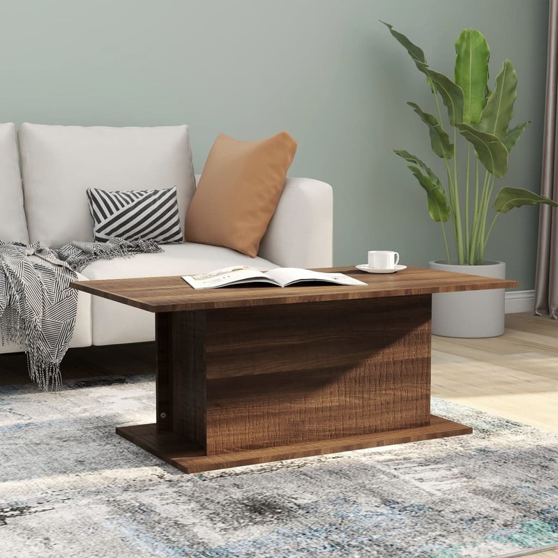 Berkfield Coffee Table Brown Oak 102×55.5×40 cm Engineered Wood