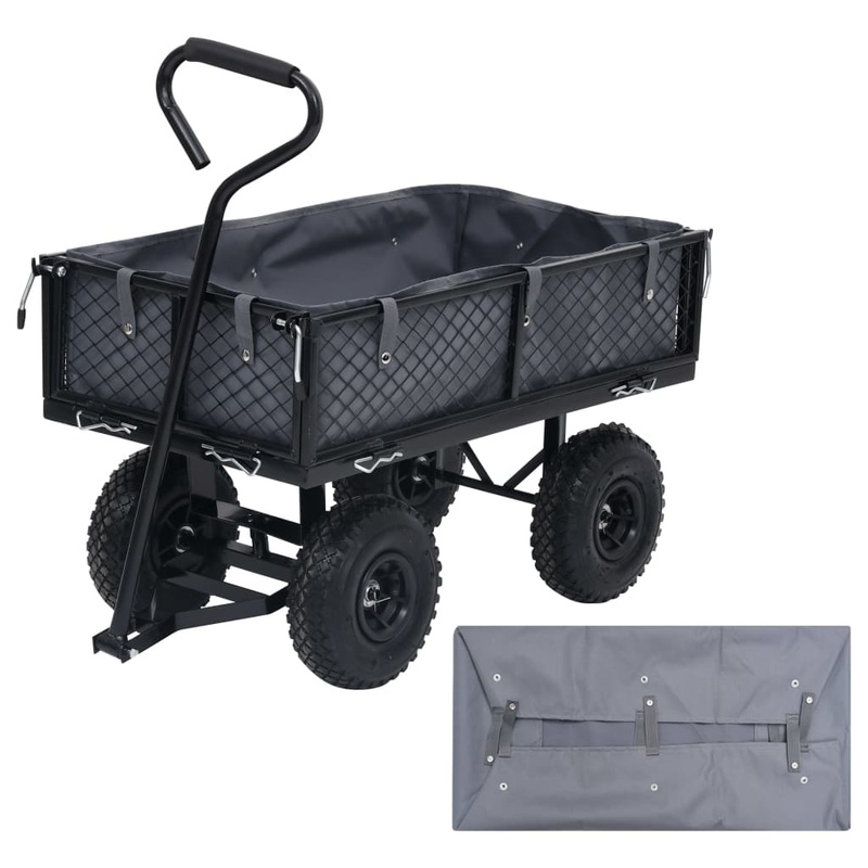 Berkfield Garden Cart Liner Dark Grey 81x41x21 cm Fabric