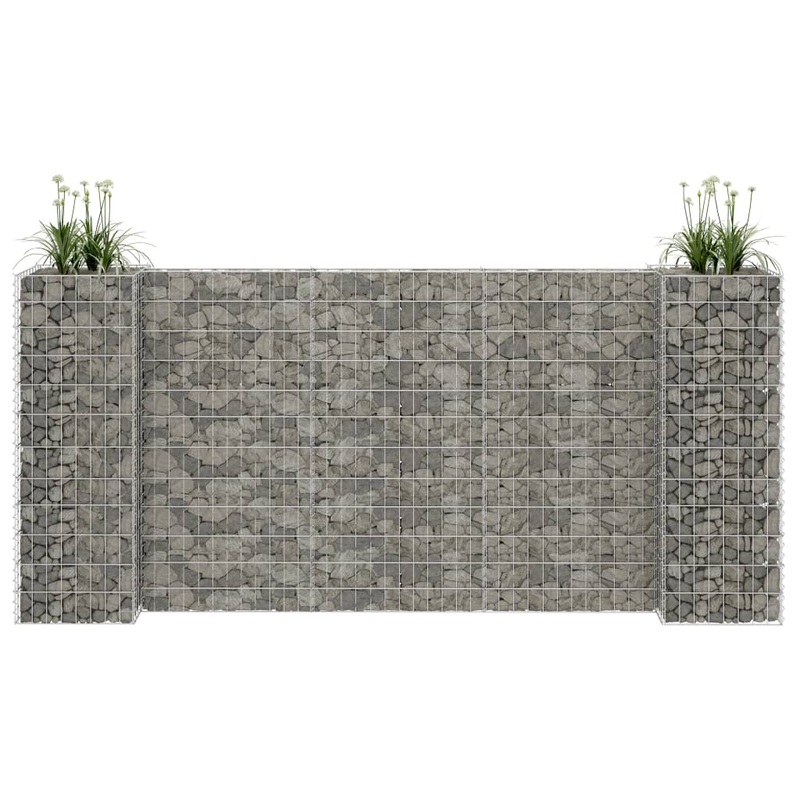 Berkfield H-Shaped Gabion Planter Steel Wire 260x40x120 cm