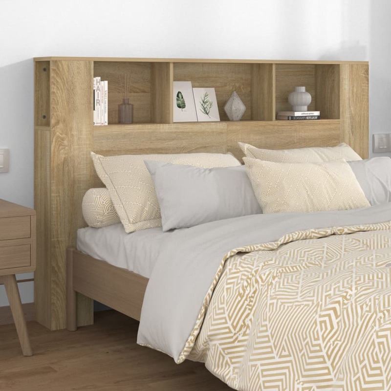 Berkfield Headboard Cabinet Sonoma Oak 160×18.5×104.5 cm