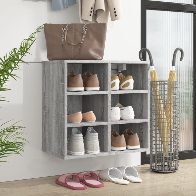 Berkfield Shoe Cabinet Grey Sonoma 52.5x30x50 cm