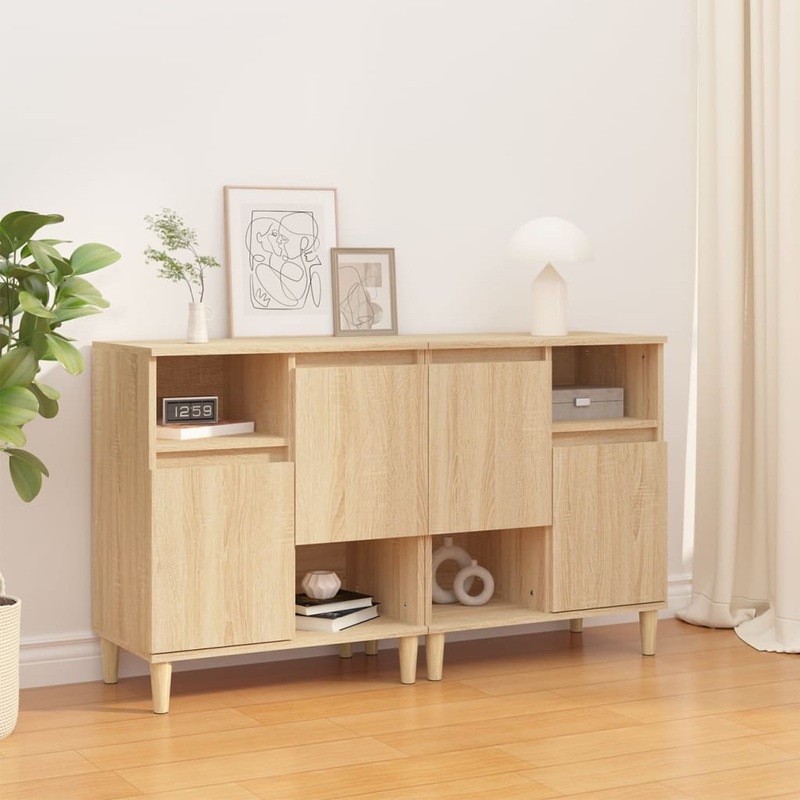 Berkfield Sideboards 2 pcs Sonoma Oak 60x35x70 cm Engineered Wood