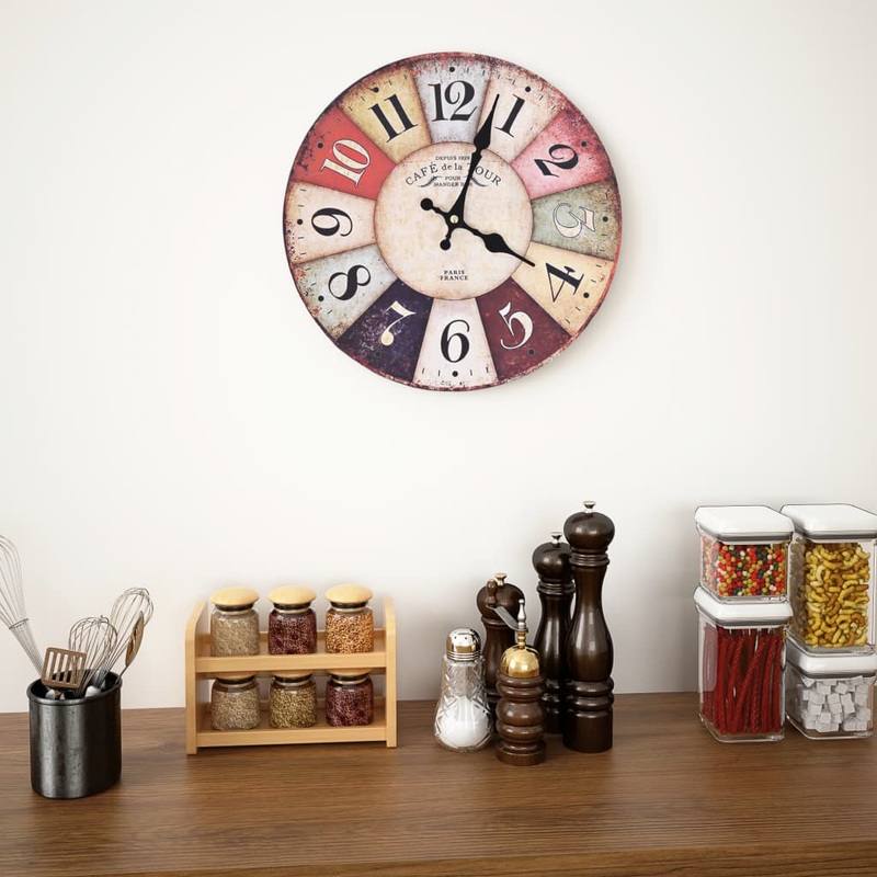 Berkfield Vintage Wall Clock Colourful 30 cm