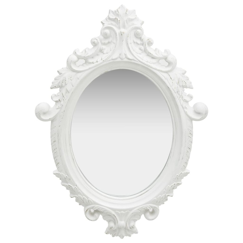 Berkfield Wall Mirror Castle Style 56×76 cm White
