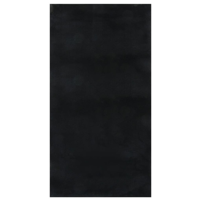 Berkfield Washable Rug Soft Shaggy 80×150 cm Anti Slip Black