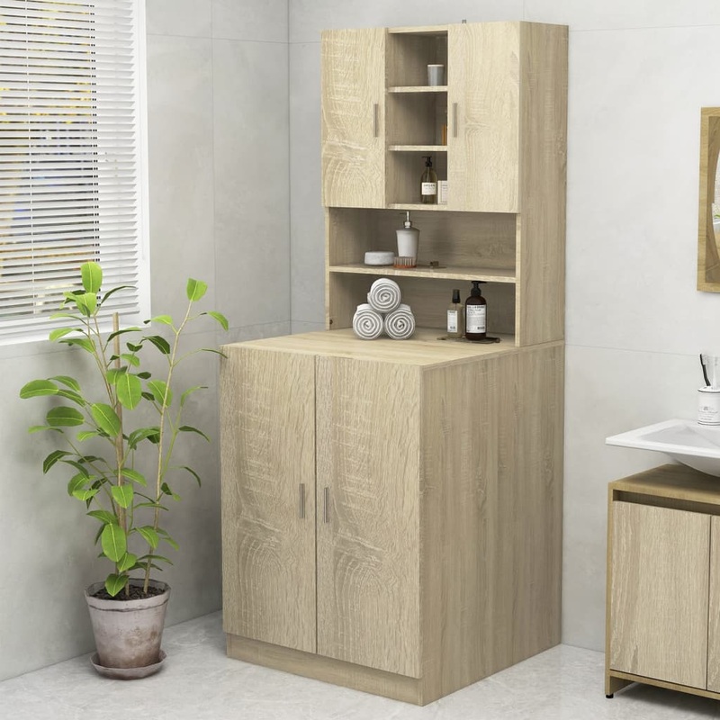 Berkfield Washing Machine Cabinet Sonoma Oak 70.5×25.5×90 cm