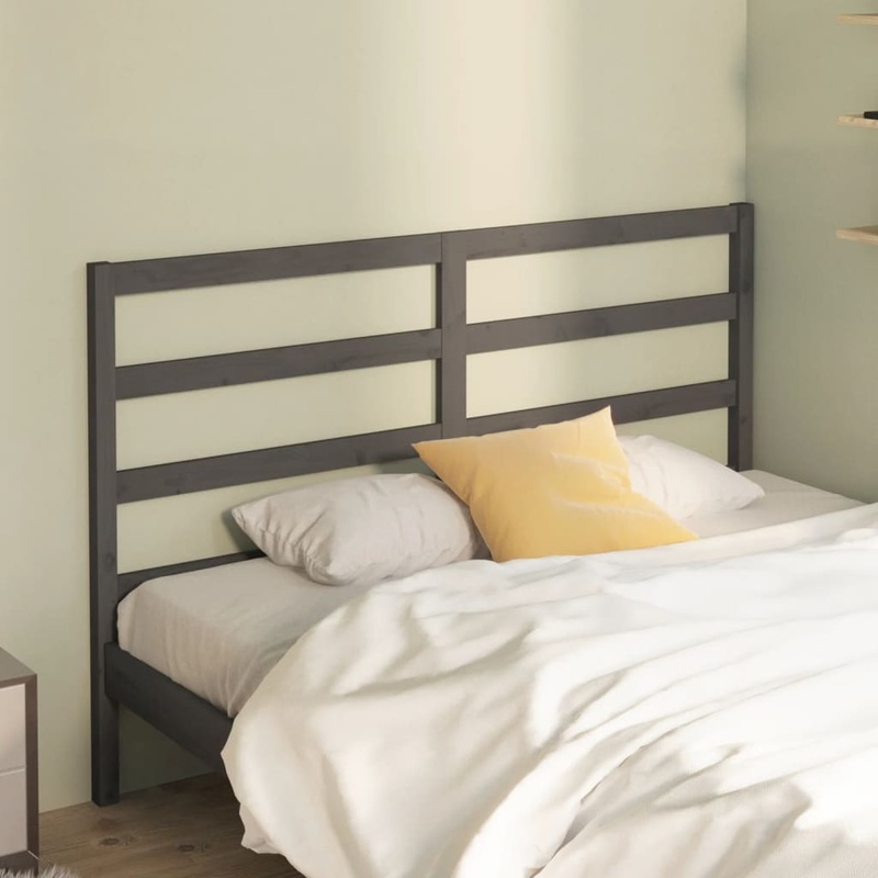 Berkfield Bed Headboard Grey 166x4x100 cm Solid Wood Pine