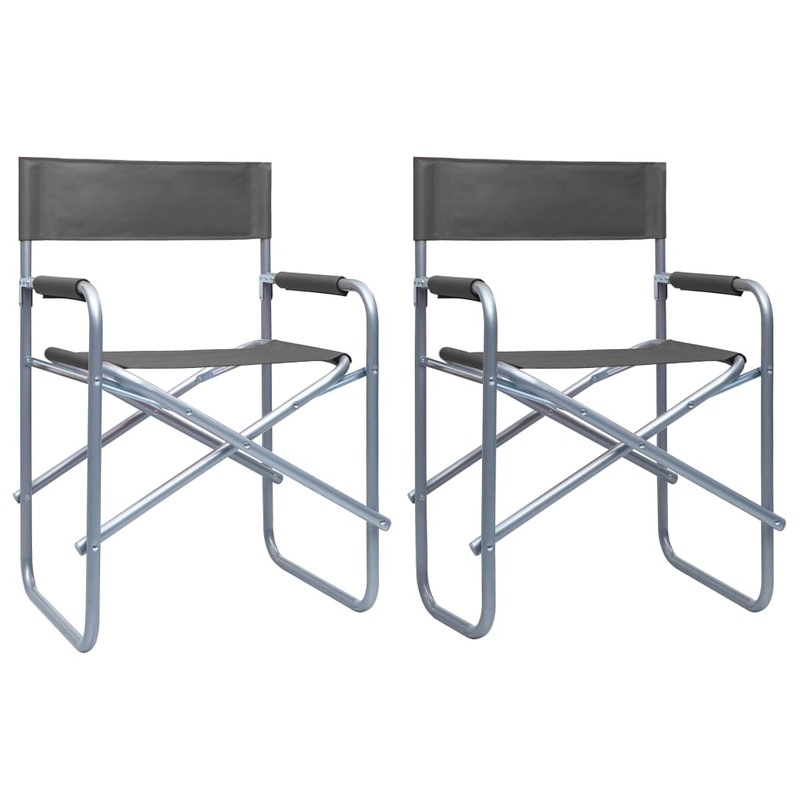 Berkfield Director’s Chairs 2 pcs Steel Grey