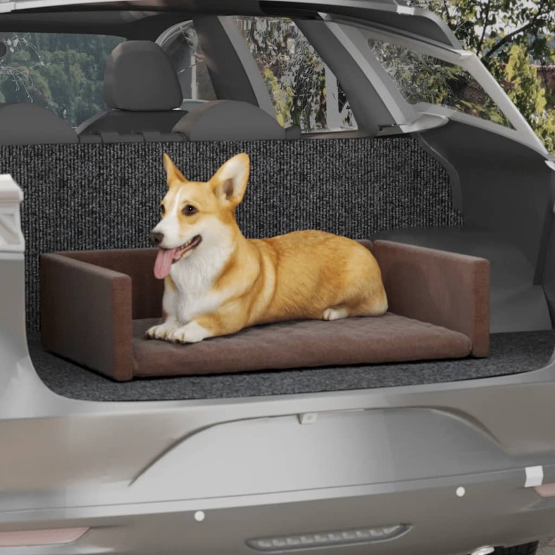 Berkfield Dog Car Boot Brown 70×45 cm Linen Look