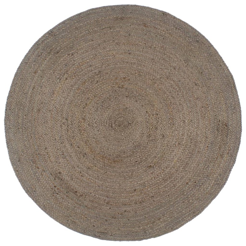 Berkfield Handmade Rug Jute Round 210 cm Grey