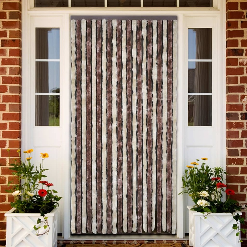 Berkfield Insect Curtain Beige and Light Brown 90×200 cm Chenille