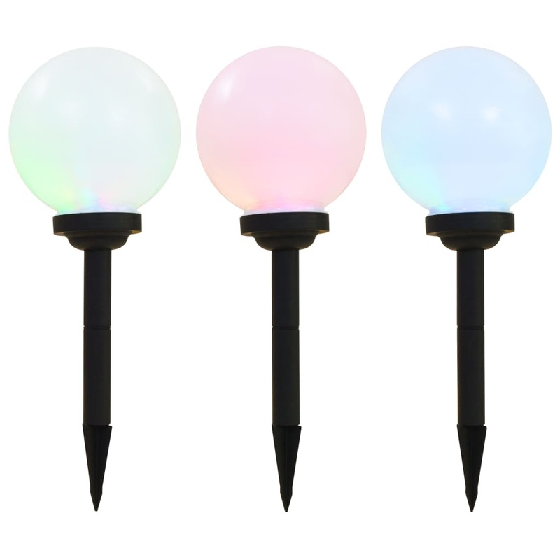Berkfield Outdoor Solar Lamps 3 pcs LED Spherical 20 cm RGB