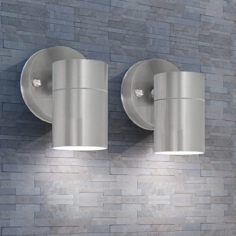 Berkfield Outdoor Wall Lights 2 pcs Stainless Steel Downwards