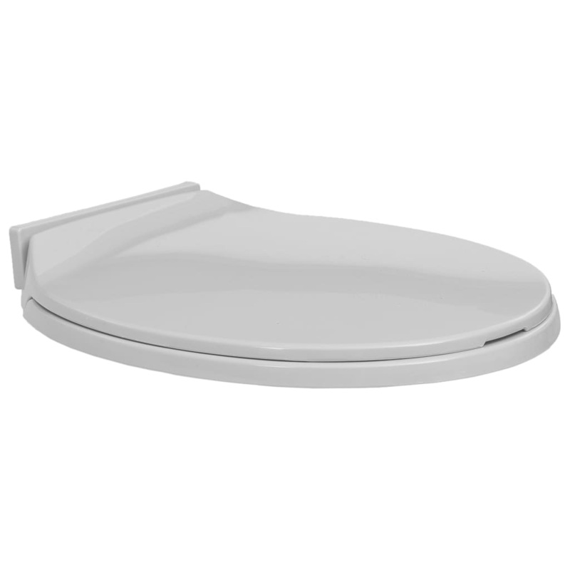 Berkfield Soft-Close Toilet Seat Light Grey Oval