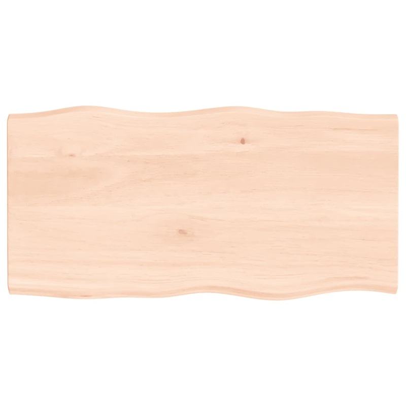 Berkfield Table Top 80x40x2 cm Untreated Solid Wood Oak Live Edge