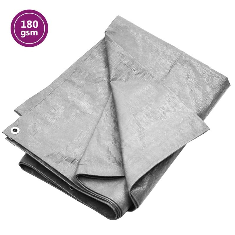 Berkfield Tarpaulin 180 g/m__ 4×5 m Grey HDPE