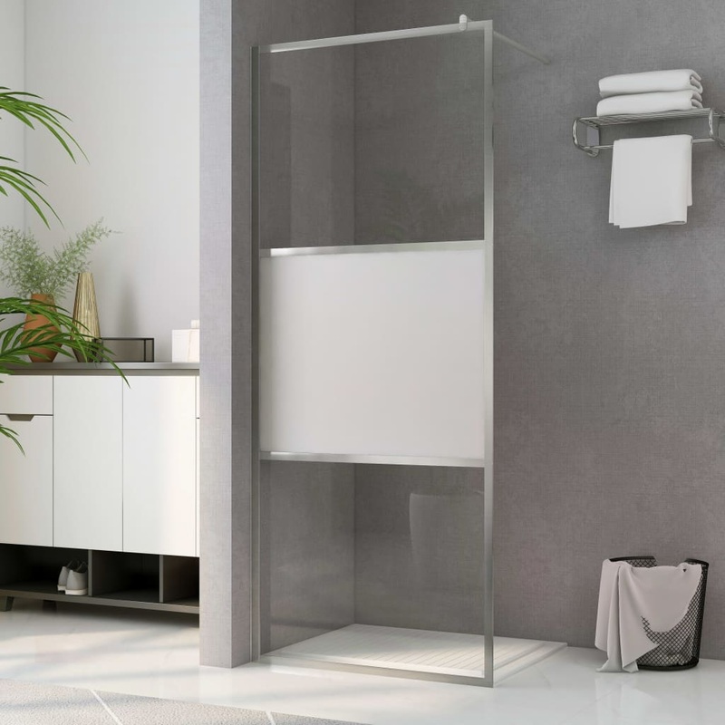 Berkfield Walk-in Shower Wall with Half Frosted ESG Glass 100×195 cm