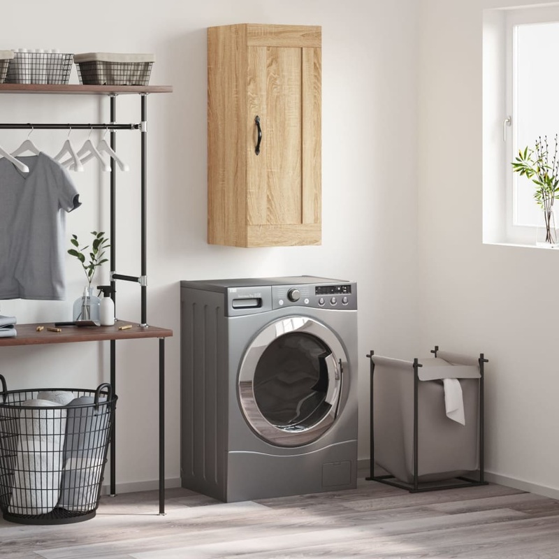 Berkfield Wall Mounted Cabinet Sonoma Oak 34.5x34x90 cm Engineered Wood