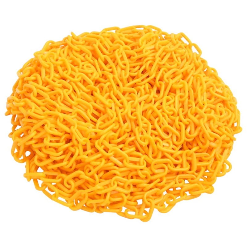Berkfield Warning Chain Yellow 100 m _6 mm Plastic