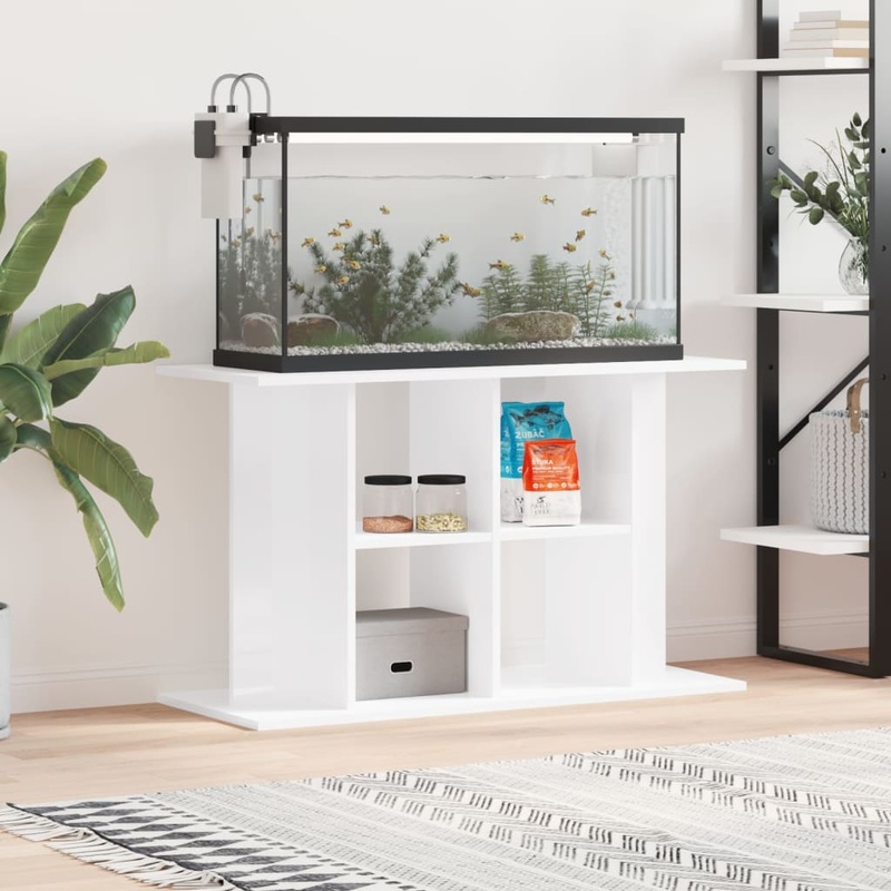 Berkfield Aquarium Stand High Gloss White 100x40x60 cm Engineered Wood